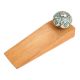 Sea Green Flower Ceramic Wooden Door Stopper